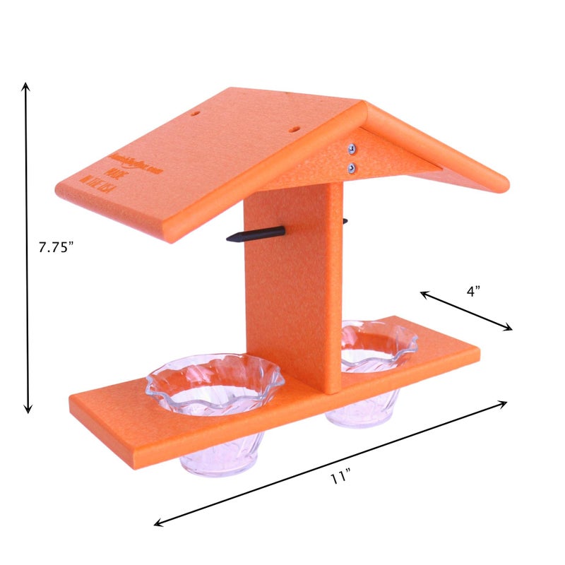 AmishToyBox.com مغذي طيور الأوريل من AmishToyBox.com، مغذي جيلي مزدوج الكوب مع دبابيس لنصف البرتقال (برتقال)  - Image 2